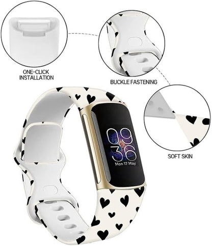 Sport Bands Compatible with Charge 6 /Charge 5 for Women Men,Soft Waterproof Replacement Straps Wristbands for Charge Advanced Fitness Tracker