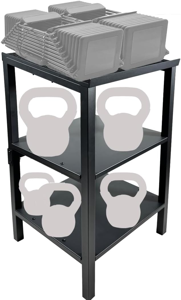 Black Heavy Duty Adjustable Dumbbell Stand - Home Gym Storage Rack with Non-Slip Base, Anti-Tip Safety & Space-Saving Design.