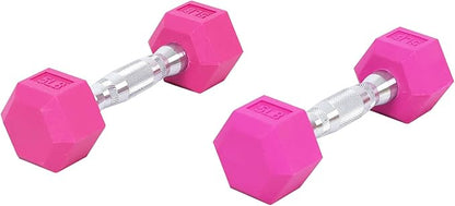 Colored Rubber Coated Hex Dumbbell Weight Set,Multiple Packages