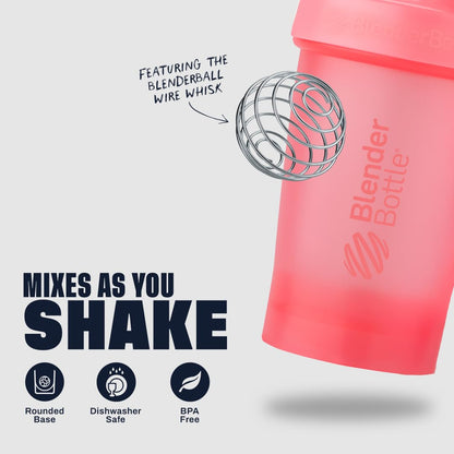 BlenderBottle Classic V2 Plastic Shaker Bottle 28 oz Light Pink