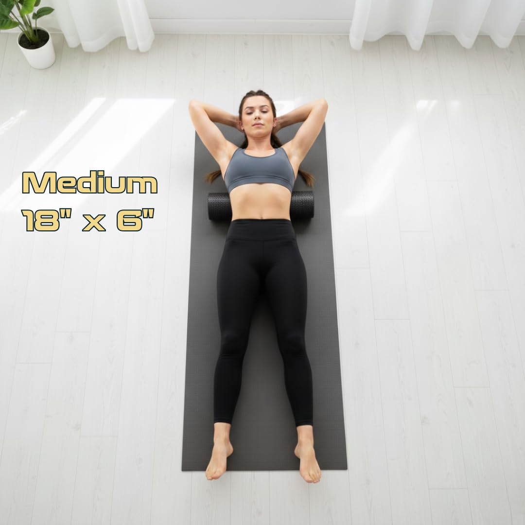 18 × 6 in Foam Roller for Back & Legs – Fitizen Medium Deep Tissue Muscle Recovery Roller – for The
