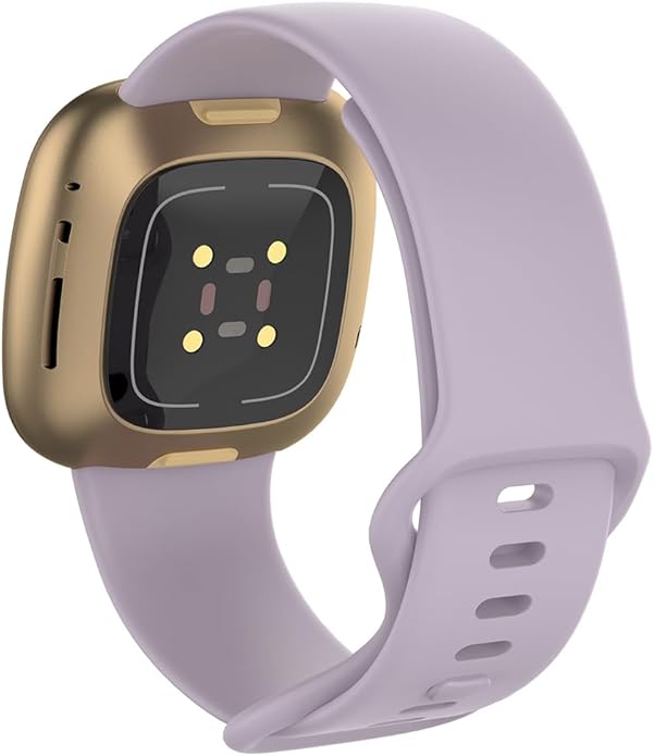 Compatible with Fitbit Versa 4 / Fitbit Versa 3 / Fitbit Sense/Sense 2 Bands, Soft Silicone Replacement band for Women Men 2 Pack