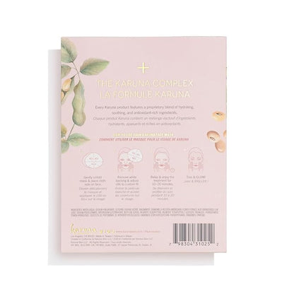 Karuna - Hydrating+ Facial Mask for Well-Moisturized & Hydrated Skin, Glow-Enhancing Facial Skin Care Products, Hydrating Face Masks with Natto, Niacinamide & Sodium Lactate, 1 Pack