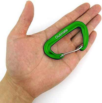 12kN 3.2"x2" Heavy-Duty Carabiner Clips - Durable, Lightweight Aluminum Alloy Carabiners for Hiking, Camping, Keychains, Dog Leashes, Hammocks & More