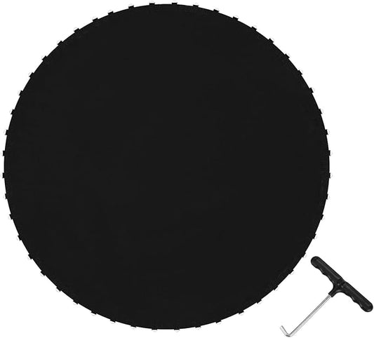 QWORK 14 FT Round Trampoline Replacement Mat with 72 V-Hooks, 151" Heavy Duty Jumping Mat with Installation Tools, Using 5.5" Springs,Black