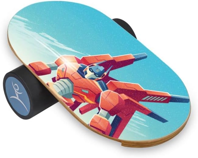 Kids Balance Board with Roller ??Wooden Trainer for Children ??Fun Indoor Core Strength Game ??Improves Balance & Coordination ??Multiple Designs