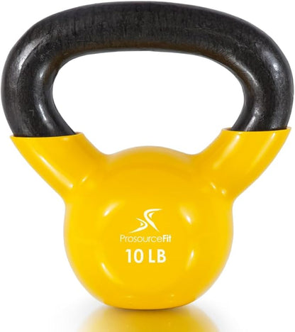 ProsourceFit Vinyl Coated Cast Iron Kettlebells for Full Body Fitness Workouts