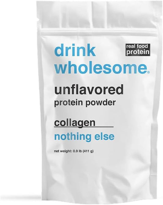 drink wholesome Unflavored Collagen Protein Powder | for Sensitive Stomachs | Gut Friendly | Dairy