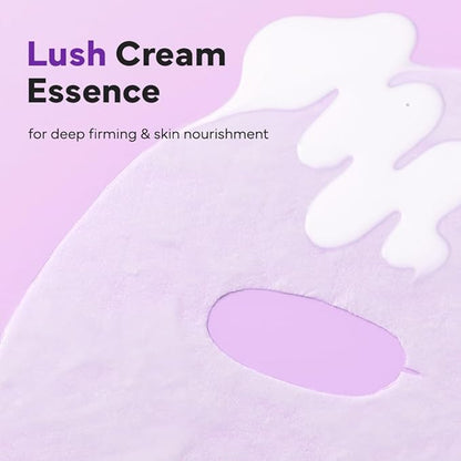 SAM?™U PH Sensitive Vital Fit Face Mask ??Firming & Barrier Repair Creamy Sheet Mask with 12 Peptides and Collagen, Travel-Friendly Korean Skincare (5 Sheets)