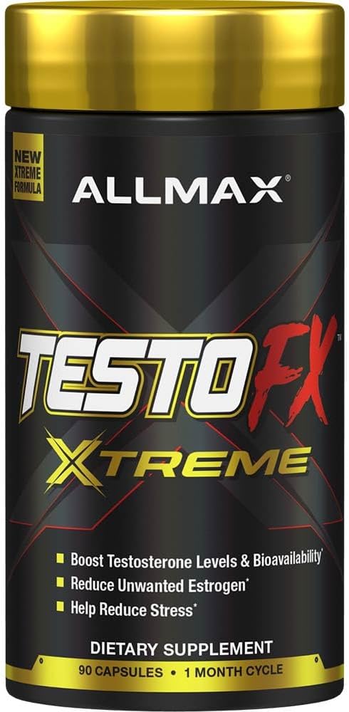 ALLMAX Nutrition TESTOFX Xtreme Testosterone Booster for Men, Tribulus Terrestris, Ashwagandha, Tongkat Ali, Supports Muscle Strength, Energy, Estrogen Control - 90 Capsules (30-Day Supply)
