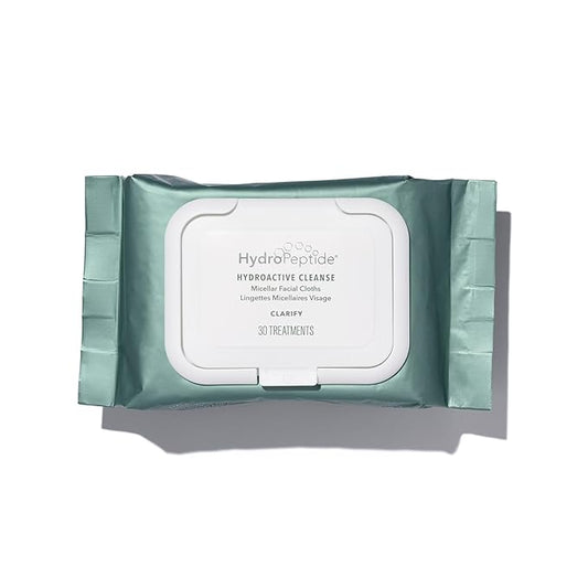 HydroPeptide HydroActive Cleanse, Micellar Facial Cloths, Gently Cleanses Skin, Hydrating and