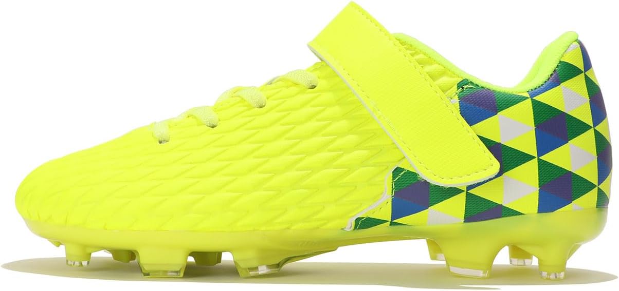 Soccer Cleats for Kids & Youth | Lightweight Football Shoes for Firm Ground | Durable Girls & Boys Soccer Cleats with Non-Slip Sole | Comfortable Soccer Boots | Unisex Size 11-6