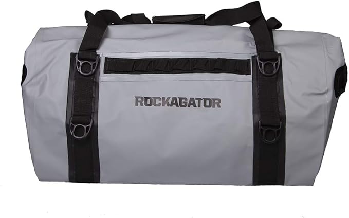 Waterproof Duffle Bag for Travel and Camping with Roll-Top Closure, Durable, All-Weather, and Versatile Dry Bag - Rockagator Mammoth Series (90 Liter, Grey/Black)