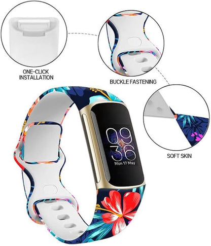 Sport Bands Compatible with Charge 6 /Charge 5 for Women Men,Soft Waterproof Replacement Straps Wristbands for Charge Advanced Fitness Tracker