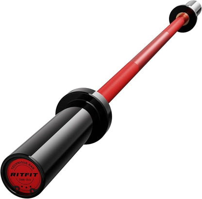 RITFIT Olympic Barbell 4ft/4.8ft/6ft - 2 Inch Weight Bar for Strength Training, Weightlifting, Squat, Deadlift, Bench Press, Curl, Overhead Press - 350lbs/500lbs Capacity