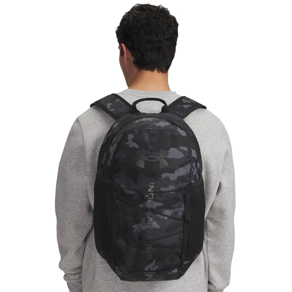 Under Armour Unisex Hustle Sport 6.0 Backpack, (002) Black/Metallic Black, One Size Fits Most