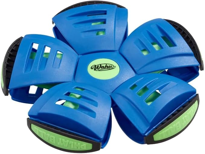 WAHU Phlat Ball Classic Flying Saucer Ball Toy for Kids Ages 5+, Collapsible Time Delay Frisbee Flying Disc Toy, Throw a Disc Catch a Ball, Blue