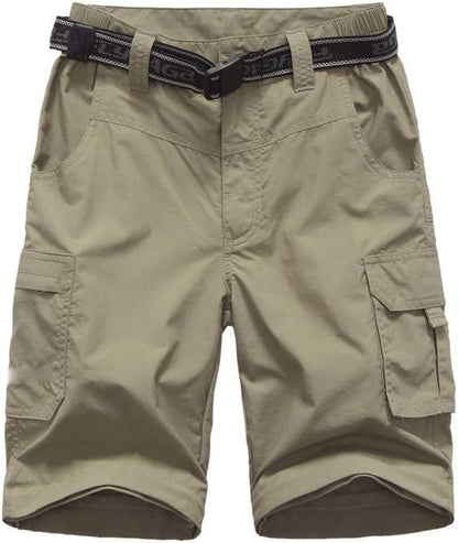 Boy’s Convertible Hiking Pants Lightweight Quick Dry Zip Off Pants for Kids Youth Outdoor UPF 50+ Casual Cargo Trousers