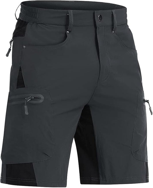 CRYSULLY Men's Hiking Cargo Shorts Outdoor Summer Lightweight Quick Dry Casual Shorts with 5 Pocket