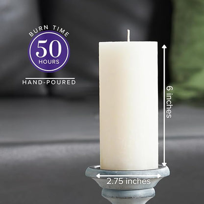 Simply Soson Lavender Scented Candle - 1 Piece 3x6 Ivory Pillar - Aromatherapy Gift for Home and Women