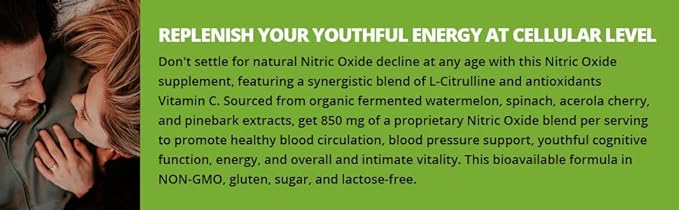 The20: Flow - Nitric Oxide Supplement - 60 Capsules - L-Citrulline from Organic Watermelon, Organic Spinach, and Organic Acerola Cherries - for Heart, Brain, and Overall Health - No Gluten