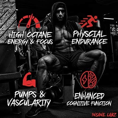 Insane Labz Psychotic Gold, High Stimulant Pre Workout Powder, Extreme Lasting Energy Focus, Pumps and Endurance with Beta Alanine, DMAE Bitartrate, NO Booster (35 Servings, Watermelon)