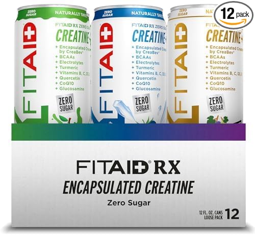 FITAID RX Zero Sugar, Encapsulated Creatine, Post-Workout Recovery Zero Sugar Drink, All-In-One