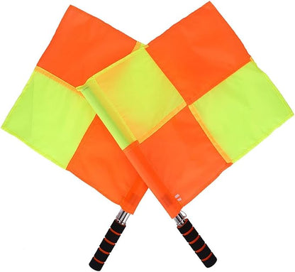 2PCS 18IN Flag Soccer Linesman Flag, Soccer Referee Flags, Red and Yellow Referee Flags Suitable for Football and Hockey Training and Competitions
