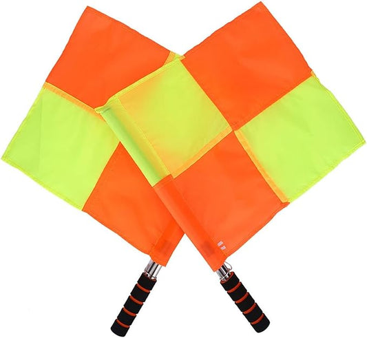 2PCS 18IN Flag Soccer Linesman Flag, Soccer Referee Flags, Red and Yellow Referee Flags Suitable for Football and Hockey Training and Competitions