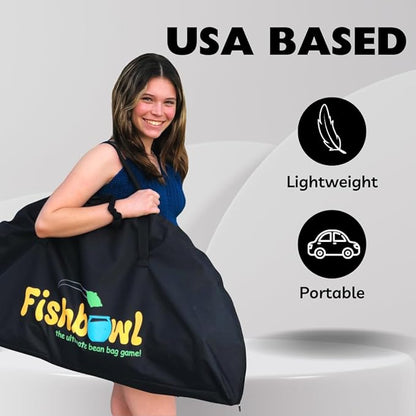 The Ultimate Bag Toss Yard Game - Portable Game Set Lawn & Beach for Family, College and Adults - Includes 12 Bags, Collapsible Base, Game Board & Case - Outdoor Games - Cornhole Set