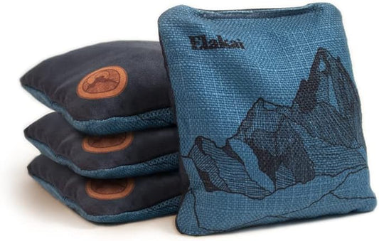 Elakai Cornhole Bags All Weather Dual Sided Slick and Stick Regulation Size and Weight Set of 4