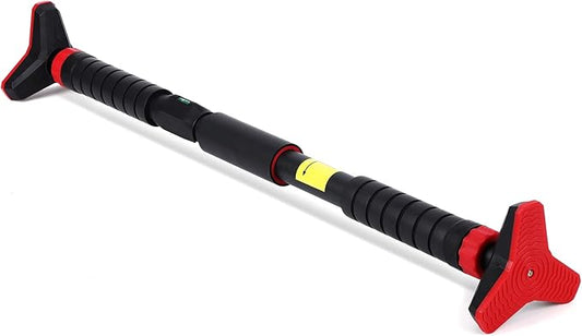 Pull Up Bar for Doorway, Strength Training Pull-up Bars with Level Meter, No Screws, No Installation Required, Portable Exercise Equipment for Home Gym Upper Body Workout, Max Load 440 LBS, Black Red