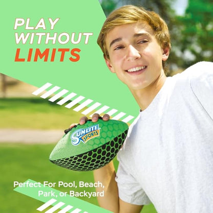 Sunlite Sports Waterproof Football for Lawn Backyard Pool Beach Lake Park Water Toy, Outdoor Play, for Kids Children Teens Adults, Family Fun