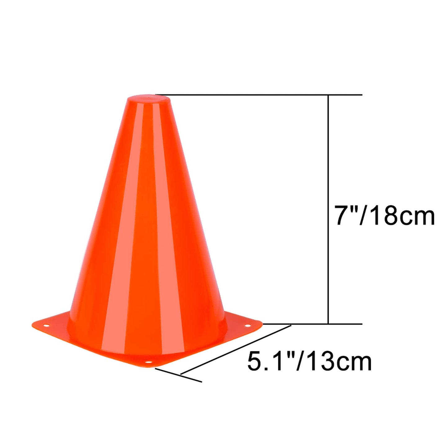 7 Inch Soccer Cones, 24 Pack Cones Sports Training Agility Field Marker Plastic Cones for Skating