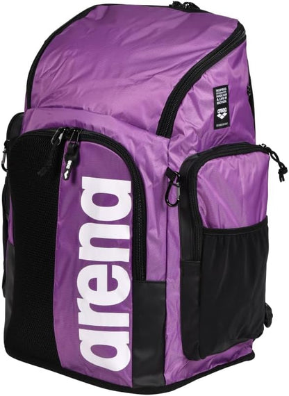 ARENA Spiky III Backpack 45 Swimming Athlete Sports Gym Rucksack Large Training Gear Equipment Swim Bag for Men and Women, 45 Liters, Purple