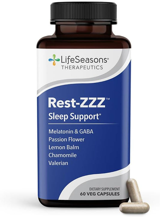 LifeSeasons Rest-ZZZ - Natural Sleep Support Supplement - Fall Asleep & Stay Asleep - Calms Nervous