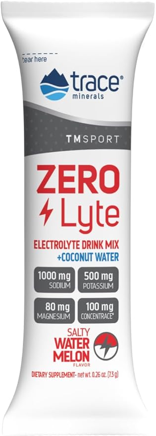 Trace Minerals ZeroLyte - Sodium & Electrolyte Replenishment - Energy & Hydration Support Drink Powder - Nerve & Muscle Function Support - Salty Citrus, 30 Packets (30 Servings)