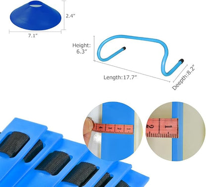 TNZMART Agility Ladder and Disc Cones Training Set Adjustable Rungs Training Ladder with 10 Plastic Sport Cones for Training
