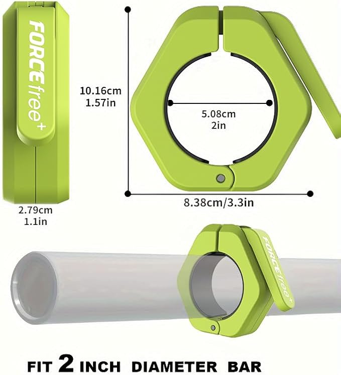 Barbell Clips (Pair), Barbell Clamps, Quick Release Olympic Barbell Clamps with Anti Slip TPR Grip, Barbell Collars for Secure Weightlifting & Powerlifting (Black) (NO MAG, Black)