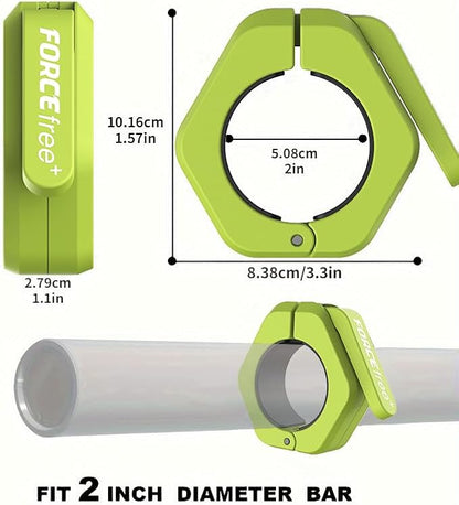 Barbell Clips (Pair), Barbell Clamps, Quick Release Olympic Barbell Clamps with Anti Slip TPR Grip, Barbell Collars for Secure Weightlifting & Powerlifting (Black) (NO MAG, Black)