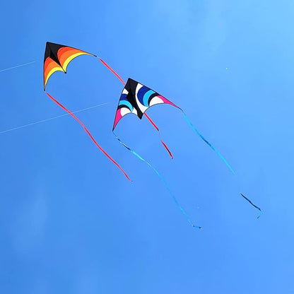 Delta Kite for Kids & Adults - Easy to Fly Large Single Line Beach Kite with 300ft String Handle Included, Perfect for Beginners, Teens