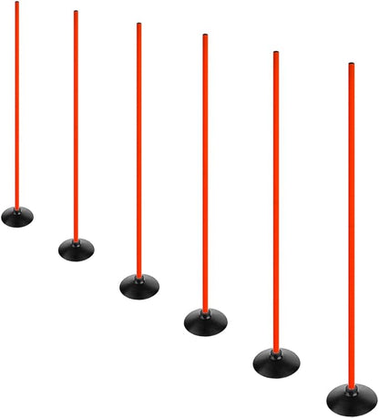 Soccer Basketball Training Poles Detachable Agility Poles Training Equipment, Slalom Drill Speed Training Pole
