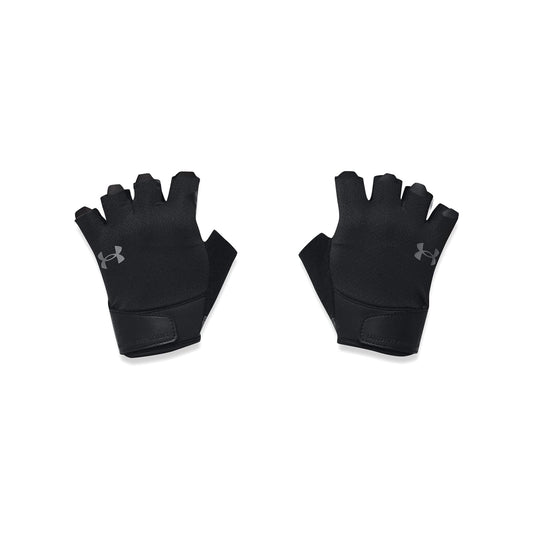 Under Armour Men's Training Half Finger Gloves , (001) Black / Black / Pitch Gray, Large