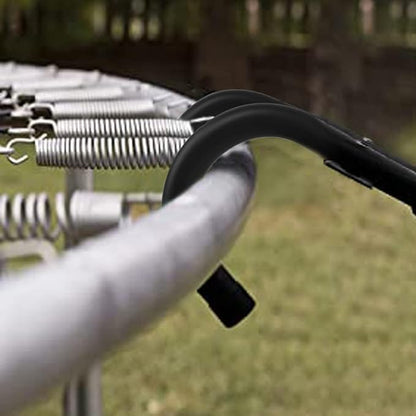 Eurmax USA Universal Easy-to-Assemble Trampoline Slide Ladder, Heavy Duty Steel Trampoline Accessory Slide for Kids Climb Up&Slide Down/Black with Shoes Pocket