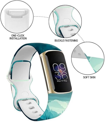 Sport Bands Compatible with Charge 6 /Charge 5 for Women Men,Soft Waterproof Replacement Straps Wristbands for Charge Advanced Fitness Tracker