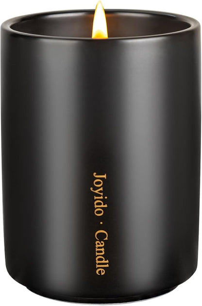 14OZ Vanilla & Smoke Scented Candle - Aromatherapy Candles with Lid - Soy Candles for Home Scented - Luxury Ceramic Jar Candles for Bedroom Kitchen Home Decor, Housewarming Party