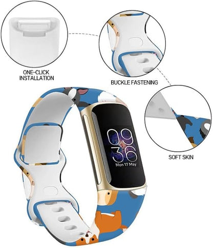 Sport Bands Compatible with Charge 6 /Charge 5 for Women Men,Soft Waterproof Replacement Straps Wristbands for Charge Advanced Fitness Tracker