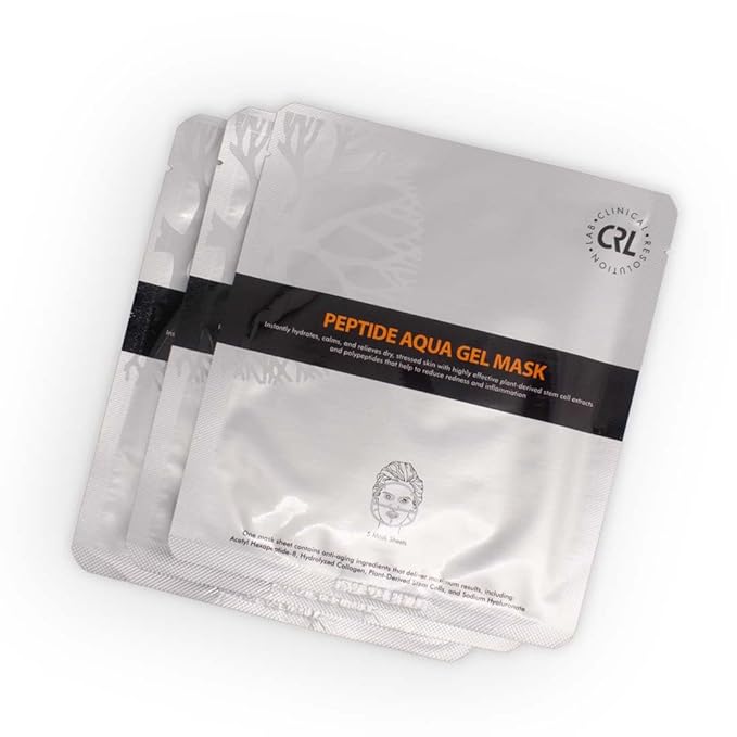 Clinical Resolution Peptide Aqua Gel Mask Instant Hydration, Soothing, Cooling Post-Treatment & Microneedling Relief, 10 Single-Use Masks (2 Boxes, 5 per Box)