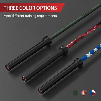 7FT Olympic Barbell Bar with Weight Plate Set Combo, Solid Olympic Bar with Bearings, 700Lbs Capacity Weight Bar for Home Gym Strength Training, Weightlifting, Powerlifting, Fit for 2" Olympic Plates