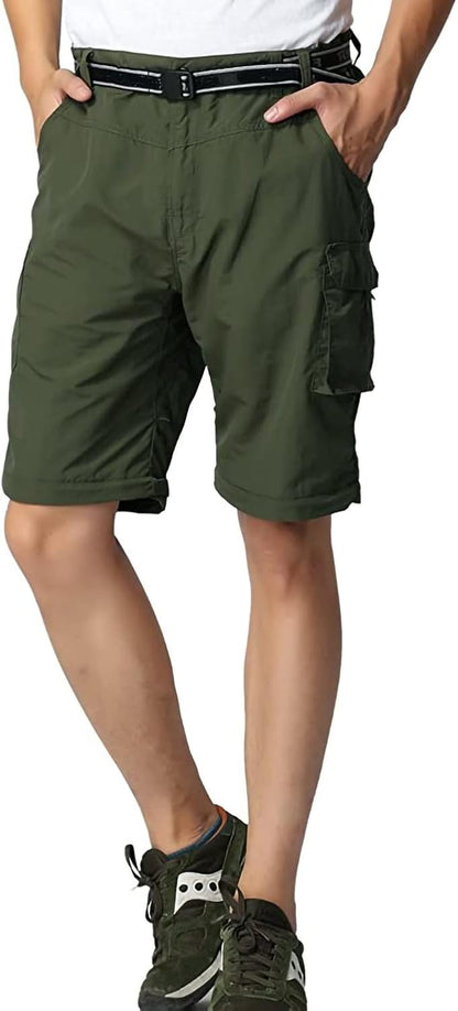 Boy’s Convertible Hiking Pants Lightweight Quick Dry Zip Off Pants for Kids Youth Outdoor UPF 50+ Casual Cargo Trousers